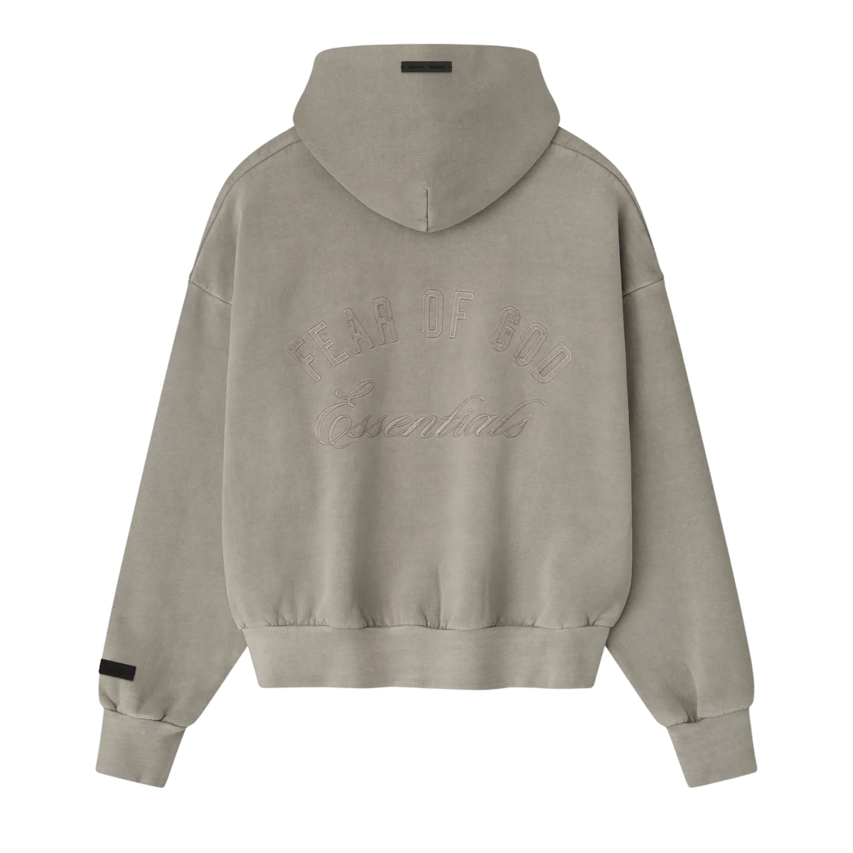 Fear of God Essentials Embroidered Classic Full Zip Hoodie Smoke Grey - Im Your Wardrobe
