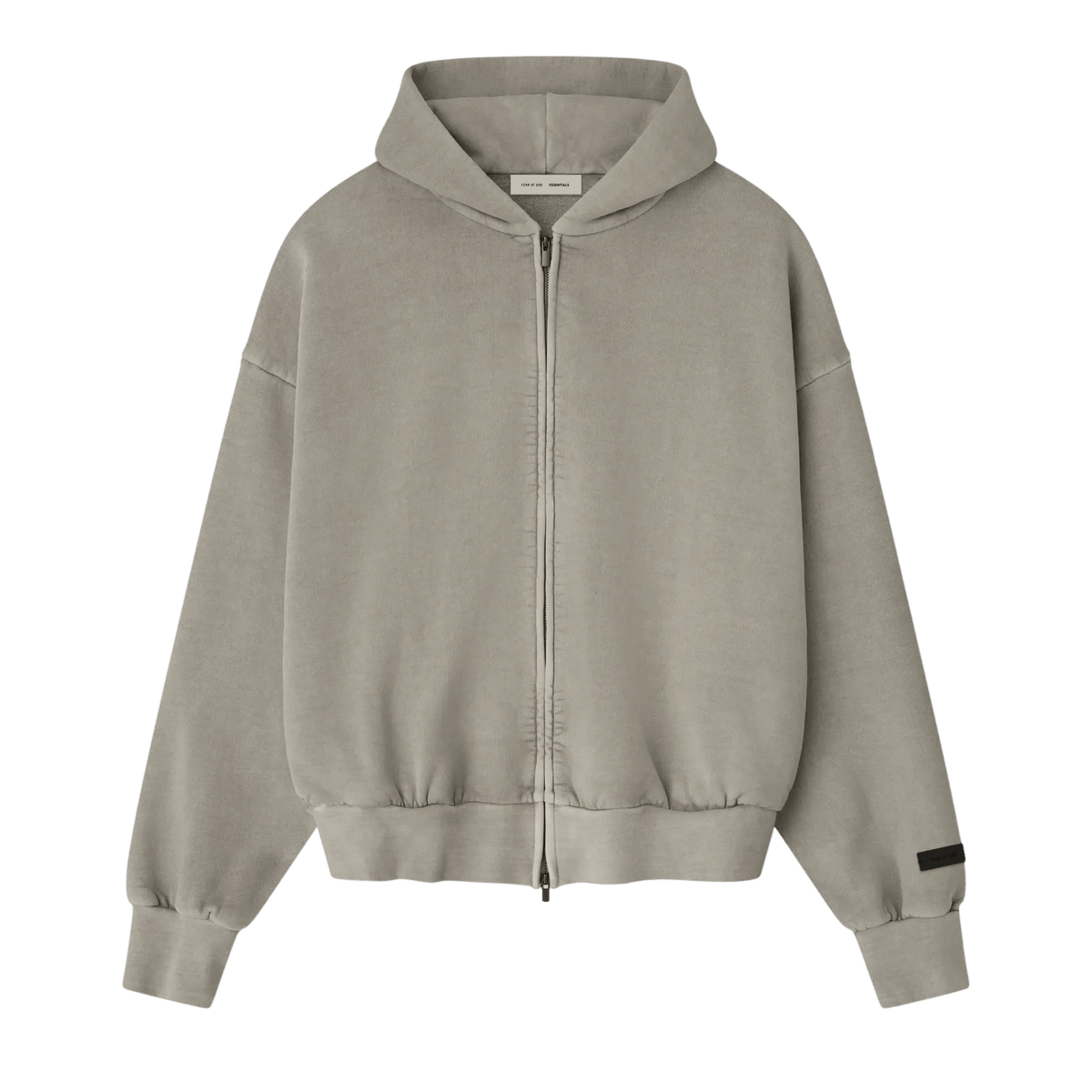 Fear of God Essentials Embroidered Classic Full Zip Hoodie Smoke Grey - Im Your Wardrobe