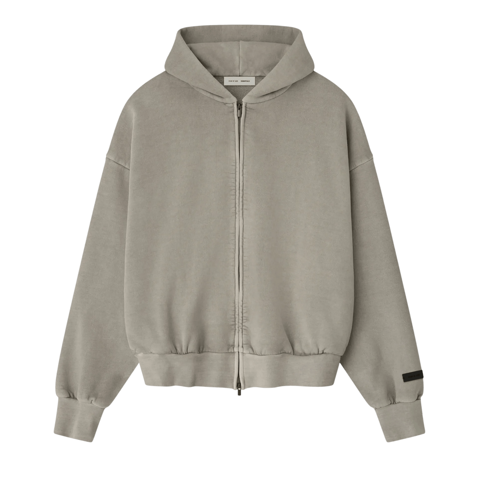 Fear of God Essentials Embroidered Classic Full Zip Hoodie Smoke Grey - Im Your Wardrobe