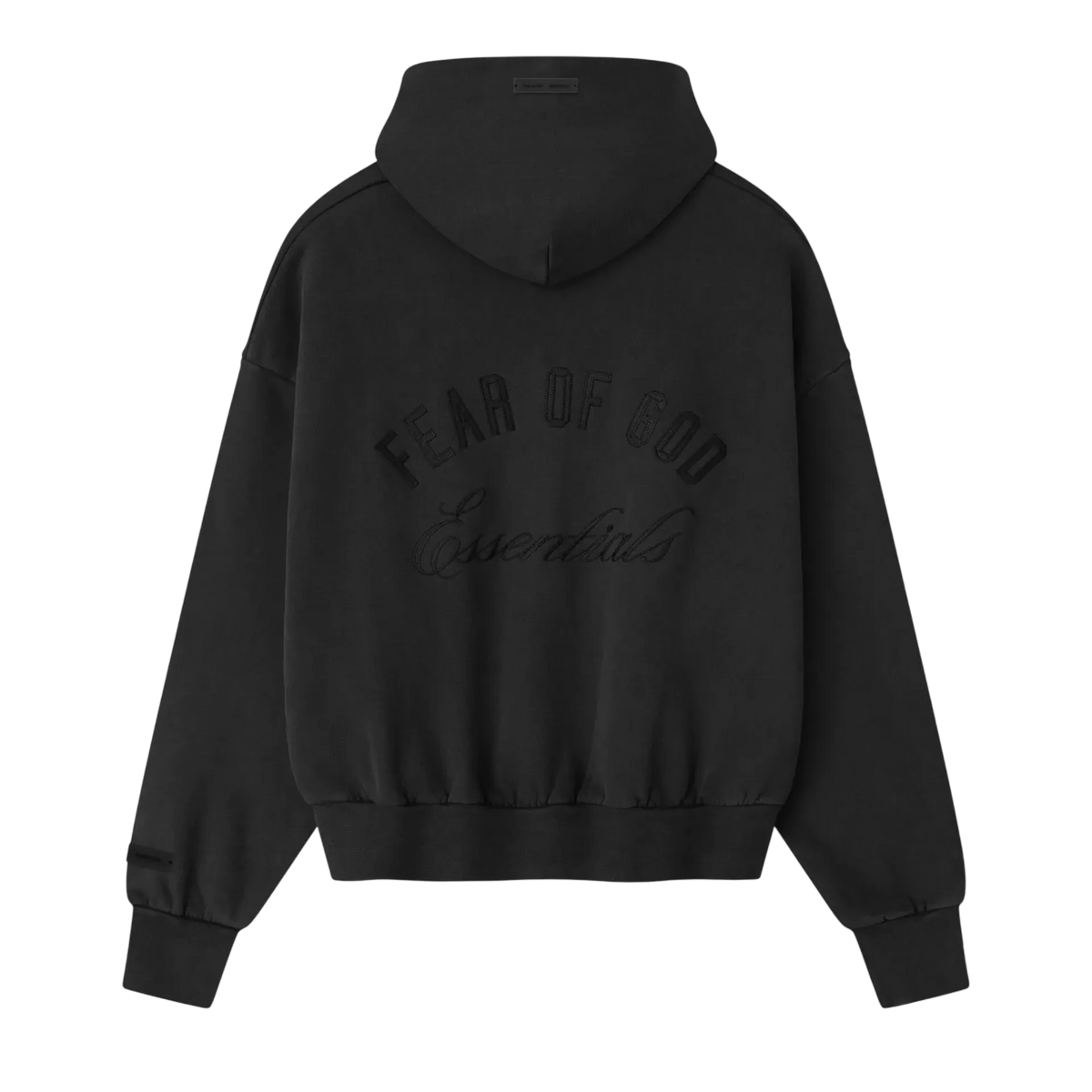 Fear of God Essentials Embroidered Classic Full Zip Hoodie Vintage Black - Im Your Wardrobe
