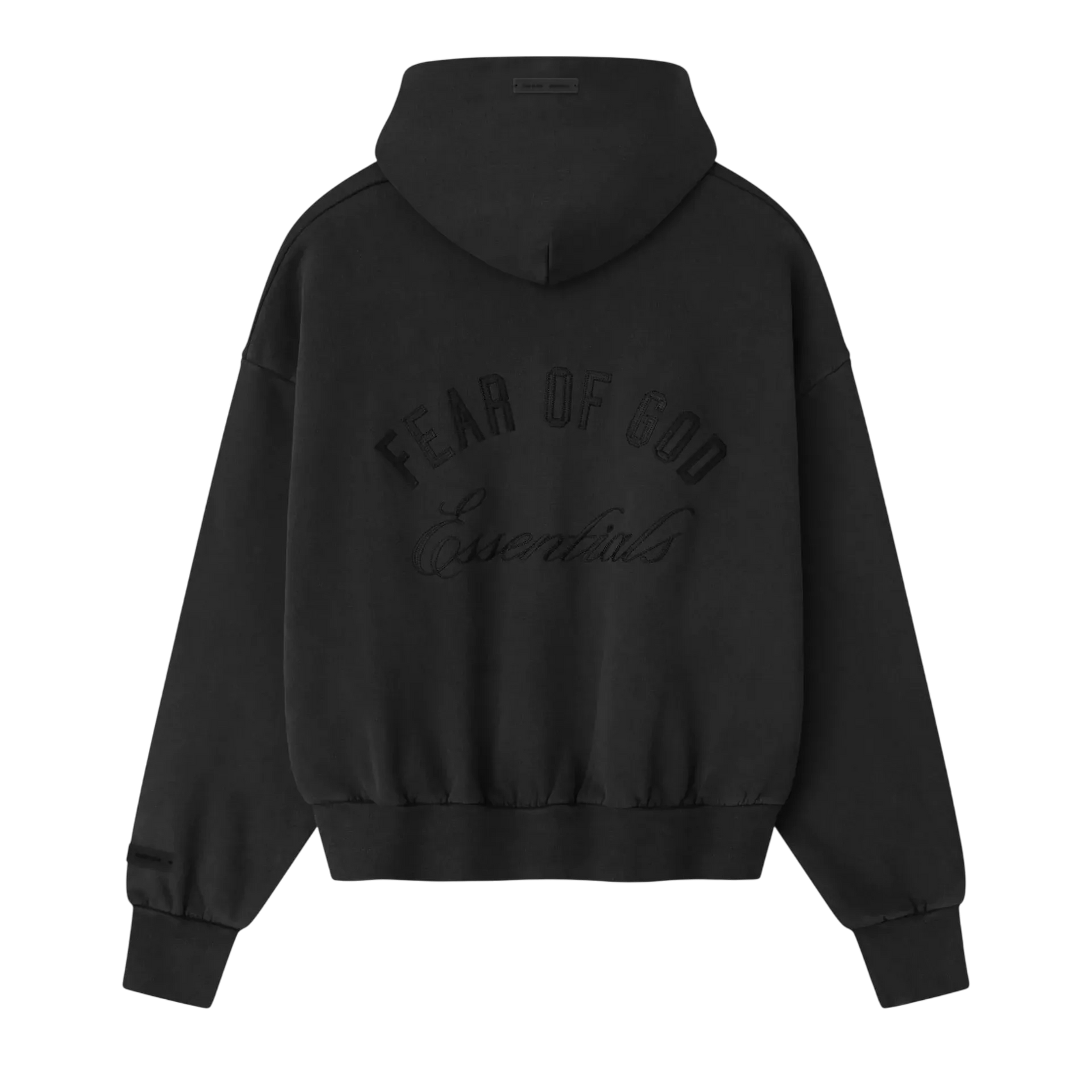Fear of God Essentials Embroidered Classic Full Zip Hoodie Vintage Black - Im Your Wardrobe
