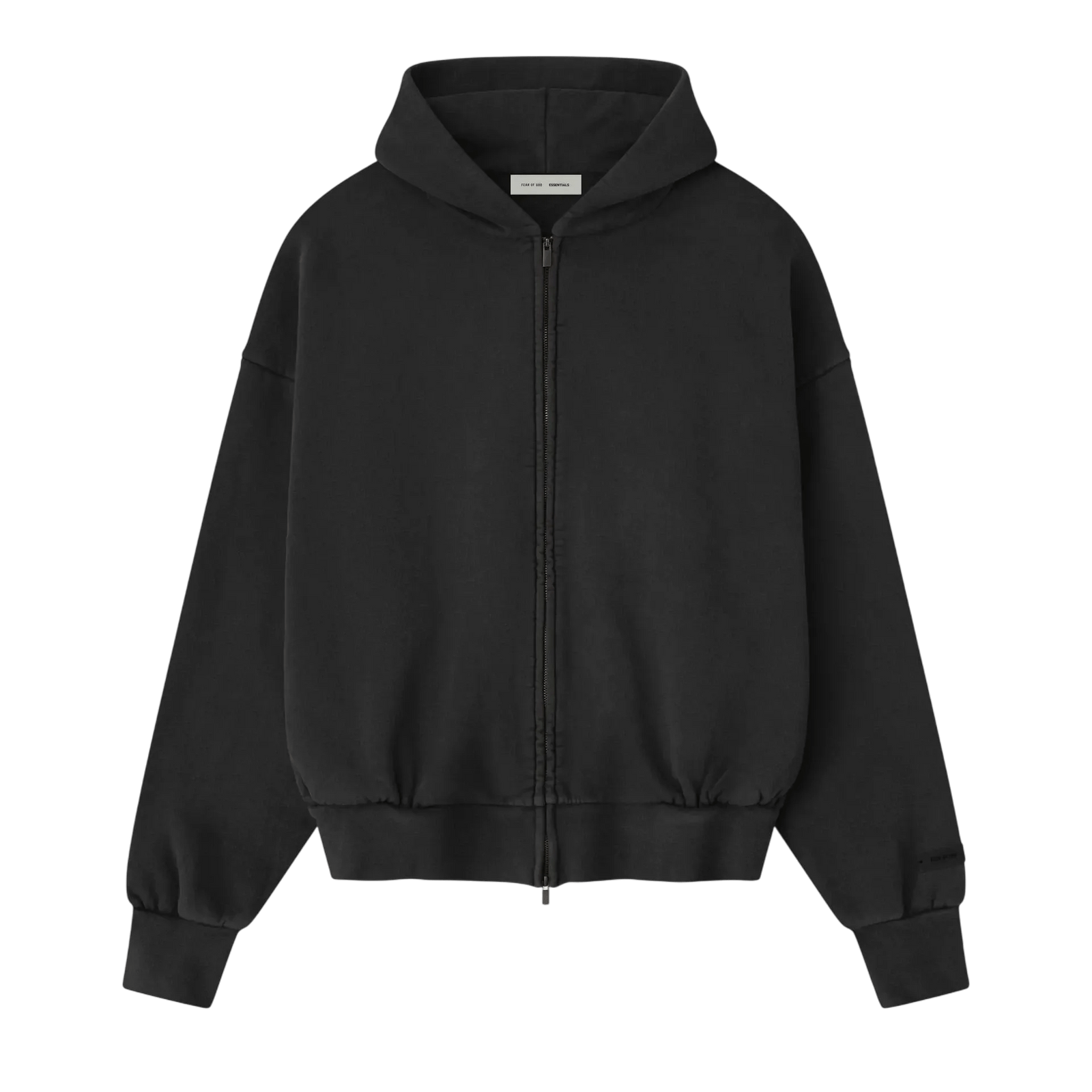 Fear of God Essentials Embroidered Classic Full Zip Hoodie Vintage Black - Im Your Wardrobe