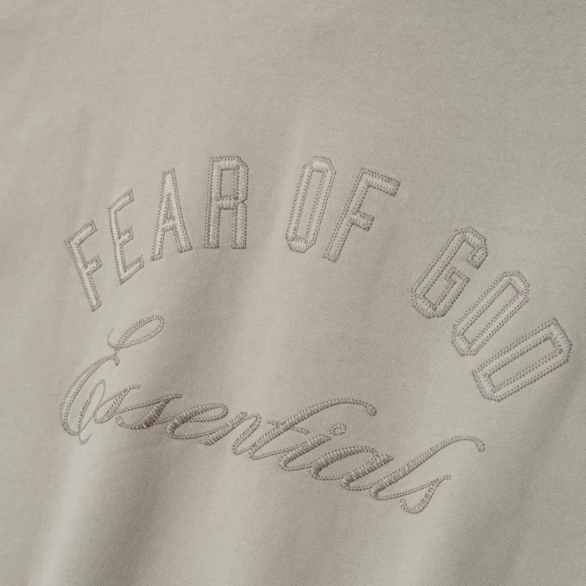 Fear of God Essentials Embroidered Classic Polo Sweatshirt Smoke Grey - Im Your Wardrobe