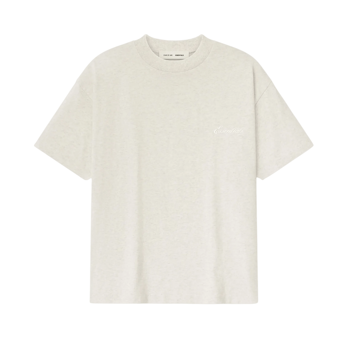 Fear of God Essentials Embroidered Classic Short Sleeve Tee Oatmeal Heather - Im Your Wardrobe