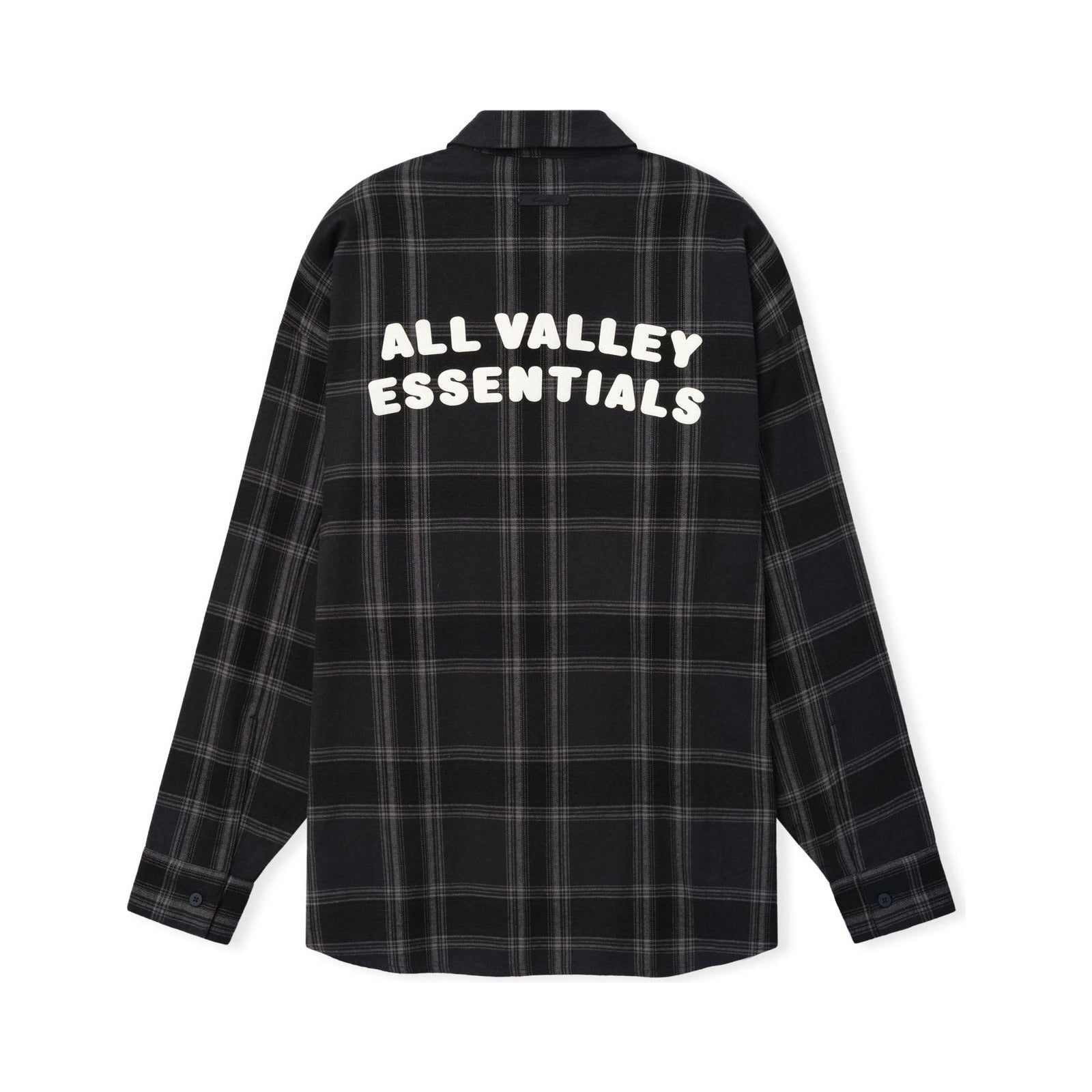 Fear of God Essentials Flannel Button Up Shirt Vintage Black Plaid - Im Your Wardrobe