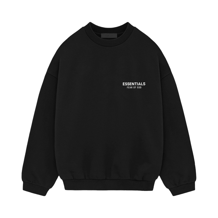 Fear of God Essentials Fleece Crewneck II Black (FW24) - Im Your Wardrobe