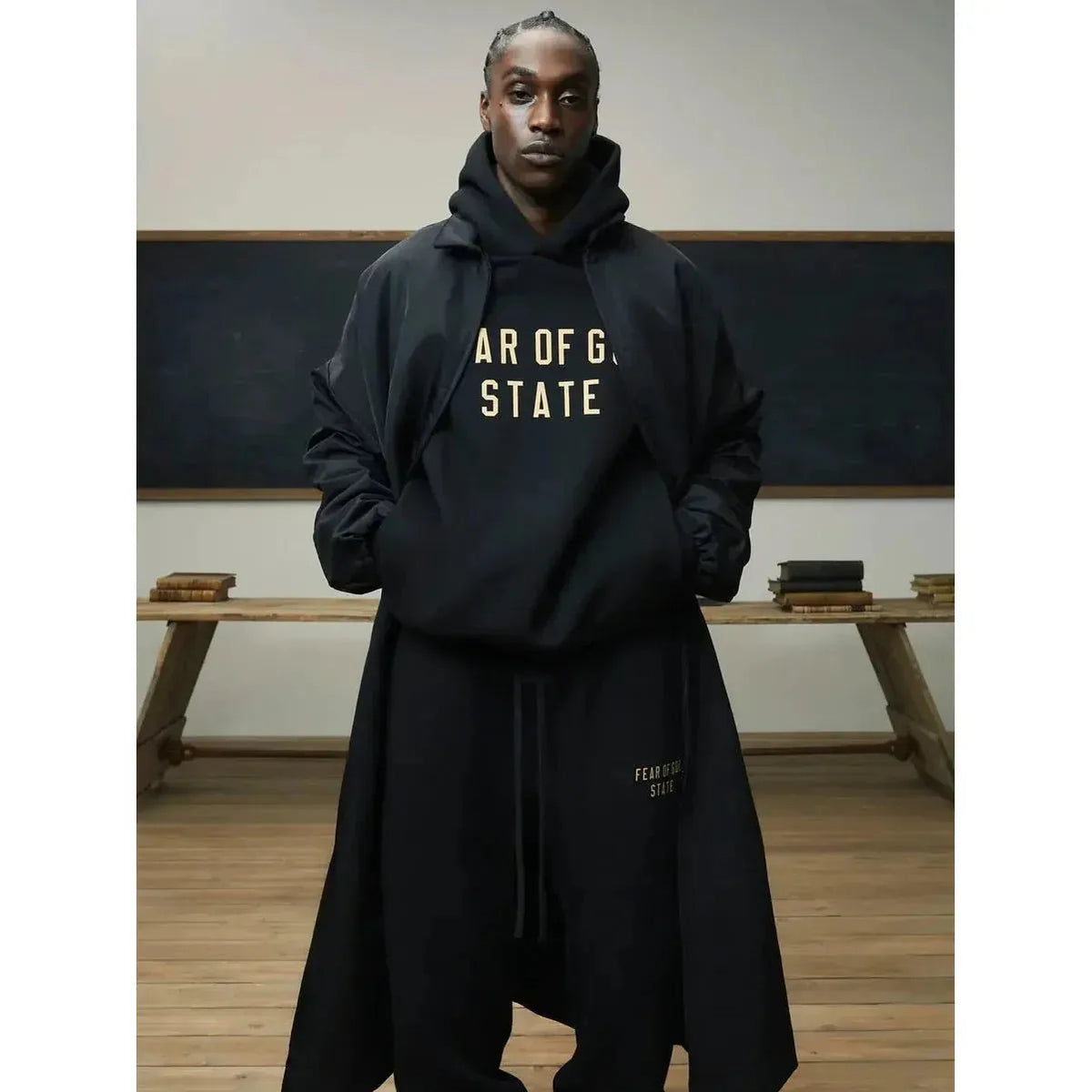 Fear of God Essentials Fleece Hoodie 'Black' (FW24) - Im Your Wardrobe