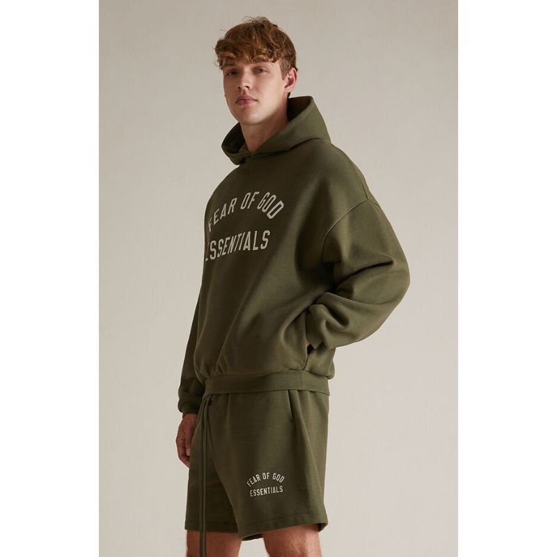 Fear of God Essentials Fleece Hoodie 'Military' (FW24) - Im Your Wardrobe