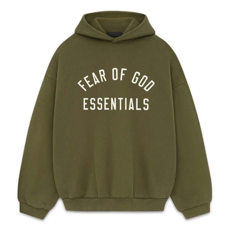 Fear of God Essentials Fleece Hoodie 'Military' (FW24) - Im Your Wardrobe