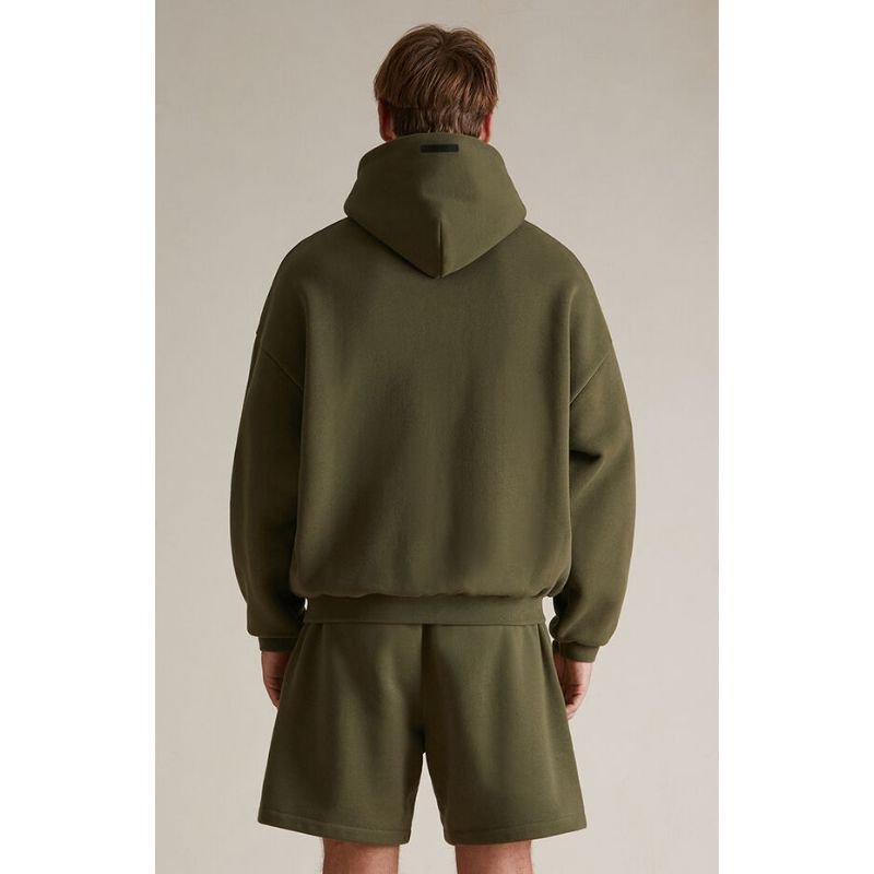 Fear of God Essentials Fleece Hoodie 'Military' (FW24) - Im Your Wardrobe