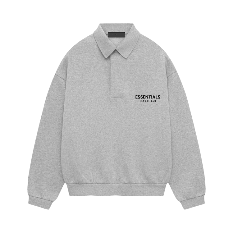 Fear of God Essentials Fleece Polo Light Heather Grey (FW24) - Im Your Wardrobe