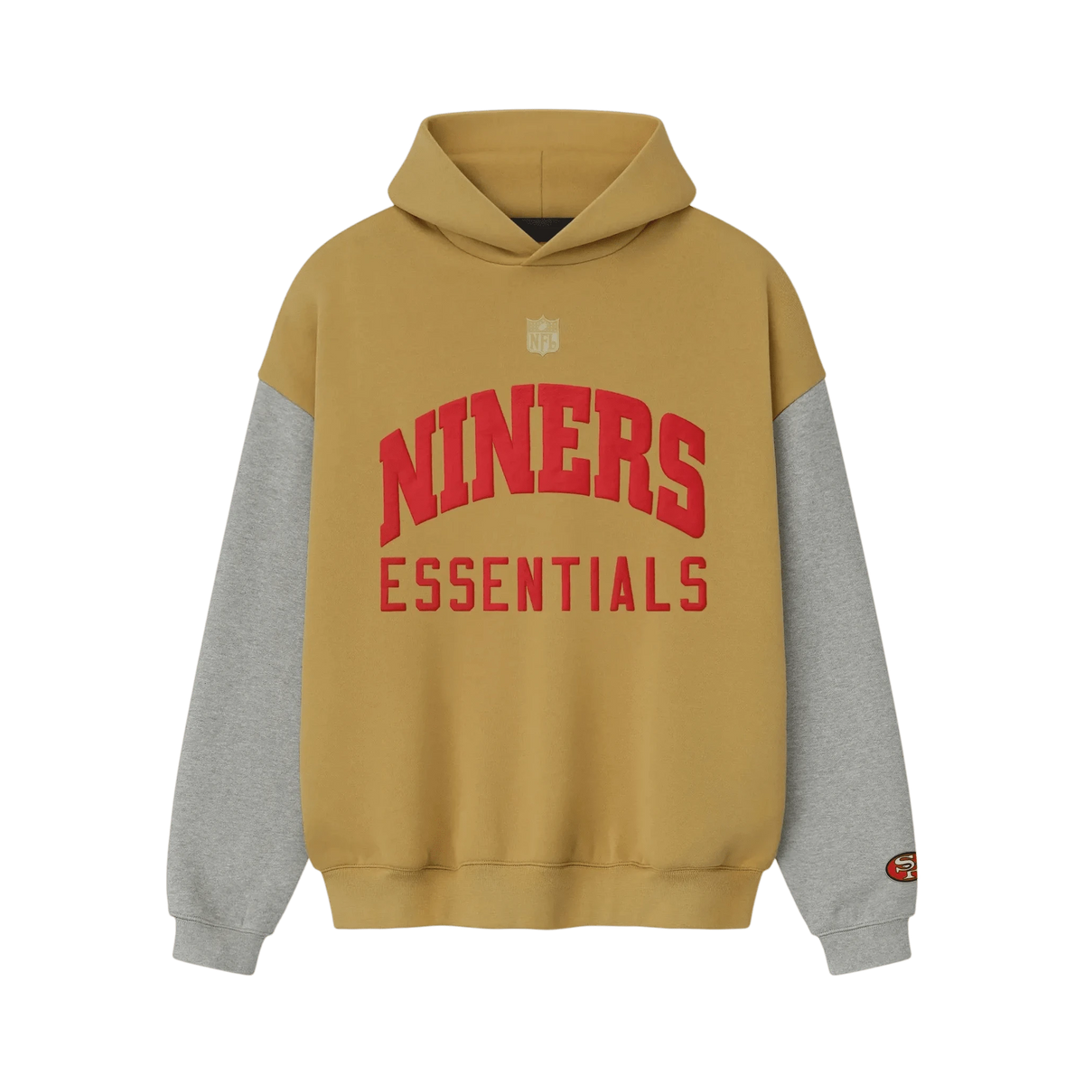 Fear of God Essentials Forty Niners Sport Hoodie Prairie Sand/Concrete Heather - Im Your Wardrobe
