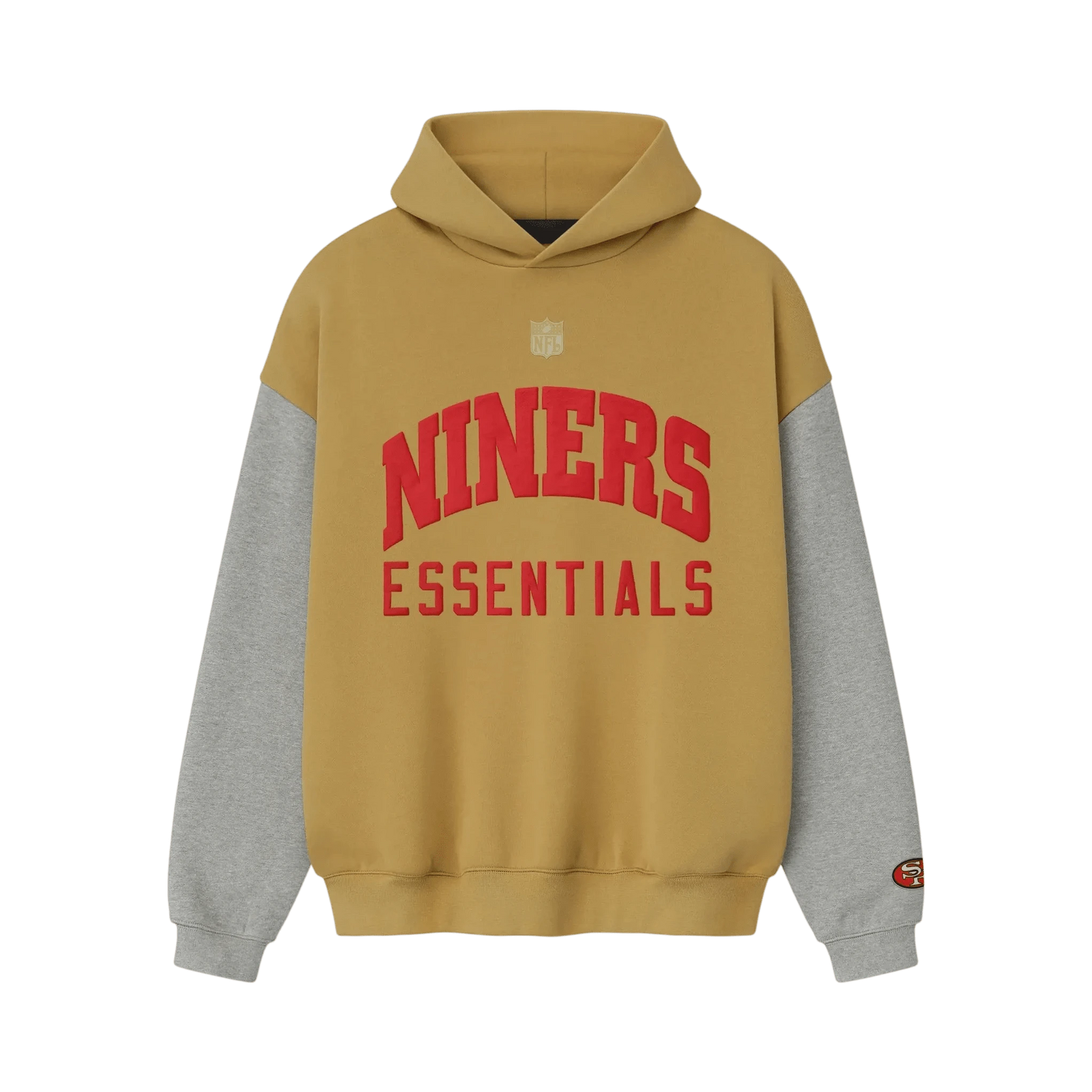 Fear of God Essentials Forty Niners Sport Hoodie Prairie Sand/Concrete Heather - Im Your Wardrobe