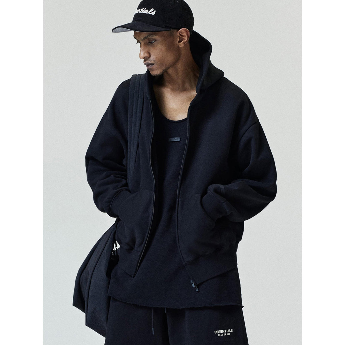 Fear of God Essentials FW26 Classic Zip-Up Hoodie Black - Im Your Wardrobe