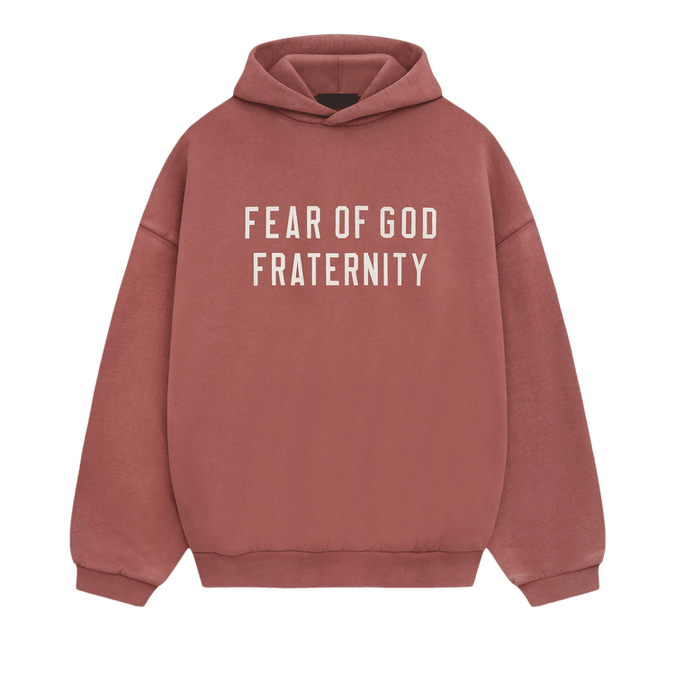 Fear of God Essentials Heavy Fleece Hoodie Crimson (FW24) - Im Your Wardrobe