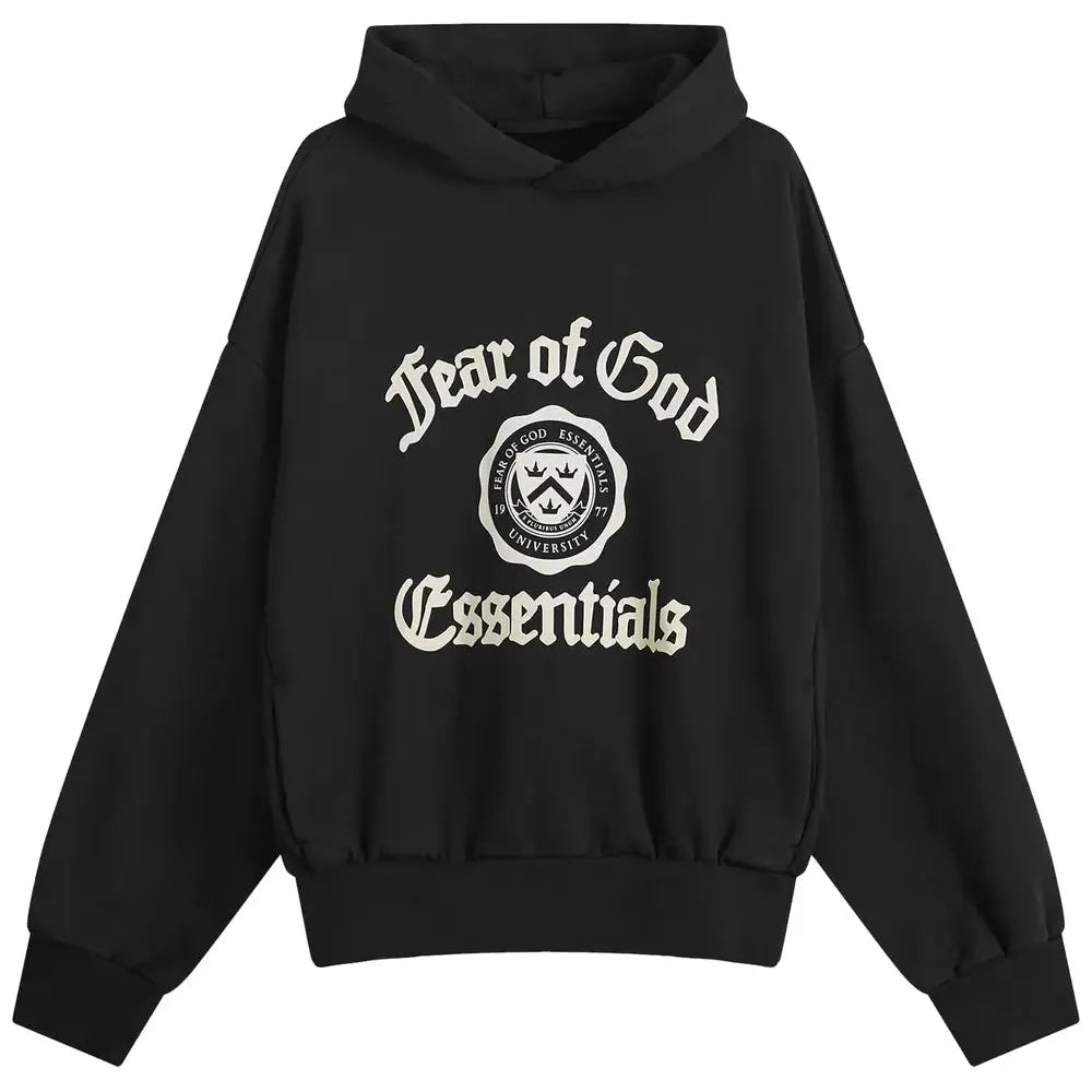 Fear of God Essentials Heavy Fleece Vintage Shrunken Hoodie Black - Im Your Wardrobe