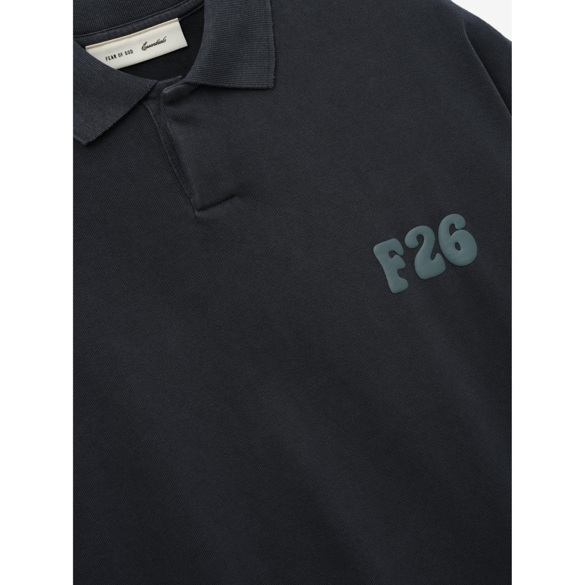 Fear of God Essentials Heavy Jersey Cropped Polo Washed Iron Grey - Im Your Wardrobe