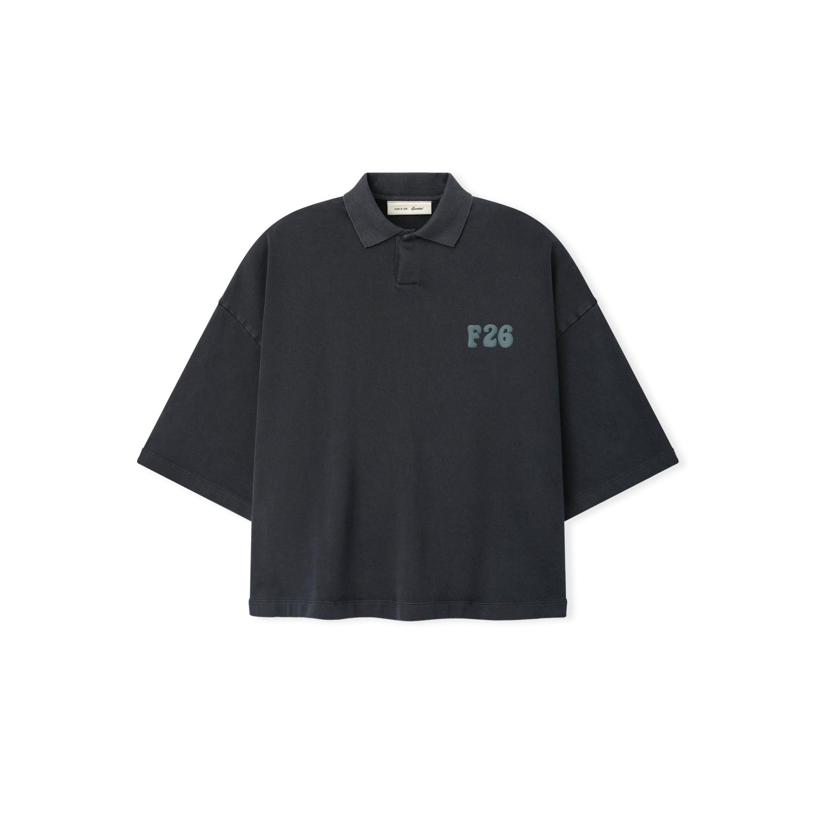 Fear of God Essentials Heavy Jersey Cropped Polo Washed Iron Grey - Im Your Wardrobe