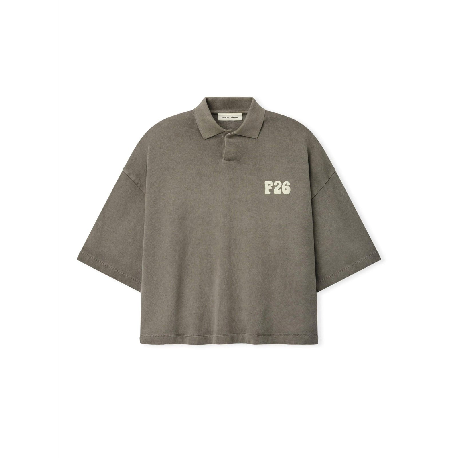 Fear of God Essentials Heavy Jersey Cropped Polo Washed Seal - Im Your Wardrobe
