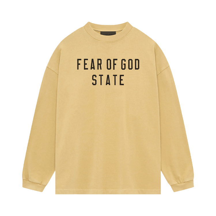Fear of God Essentials Heavy Long-Sleeve Tee Amber (FW24) - Im Your Wardrobe
