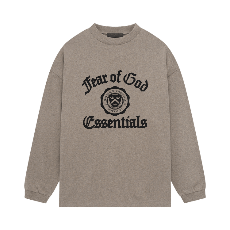 Fear of God Essentials Heavy Long-Sleeve Tee Heather Grey (FW24) - Im Your Wardrobe