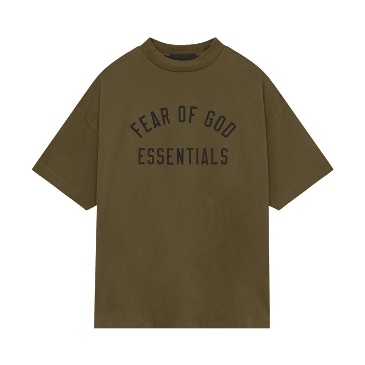 Fear of God Essentials Jersey Crewneck Tee Olive (FW24) - Im Your Wardrobe
