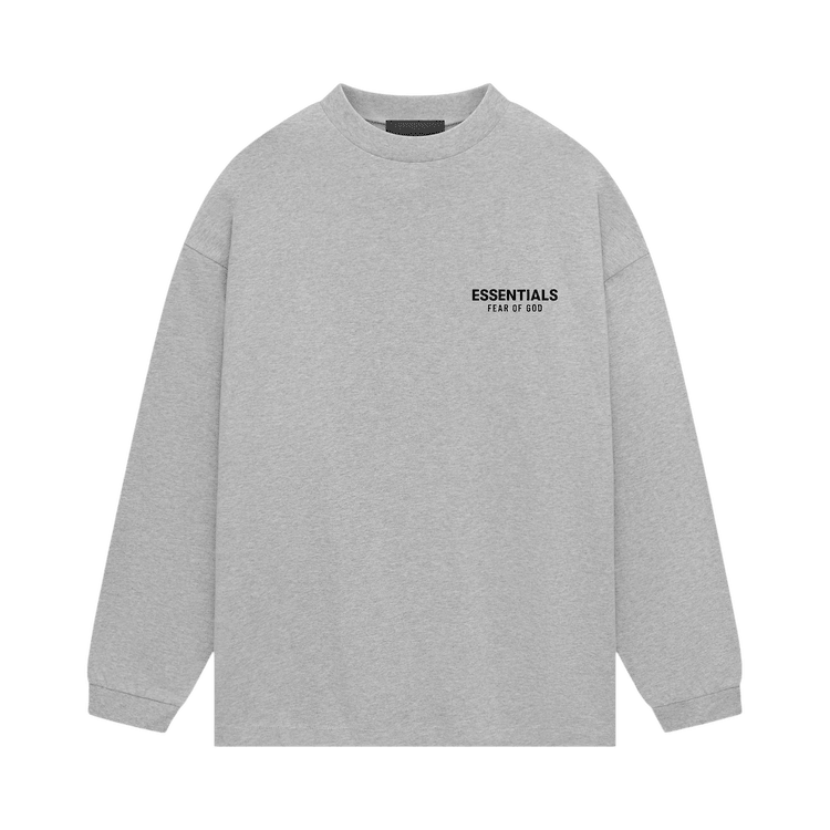 Fear of God Essentials Jersey Long-Sleeve Shirt Light Heather Grey (FW24) - Im Your Wardrobe