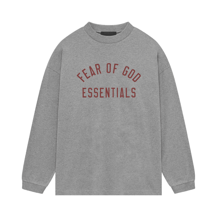 Fear of God Essentials Jersey Long-Sleeve Tee Dark Heather (FW24) - Im Your Wardrobe