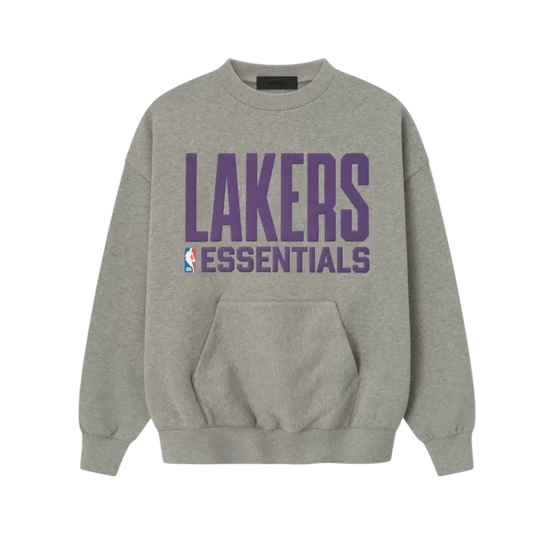 Fear of God Essentials Lakers Sport Crewneck Concrete Heather - Im Your Wardrobe