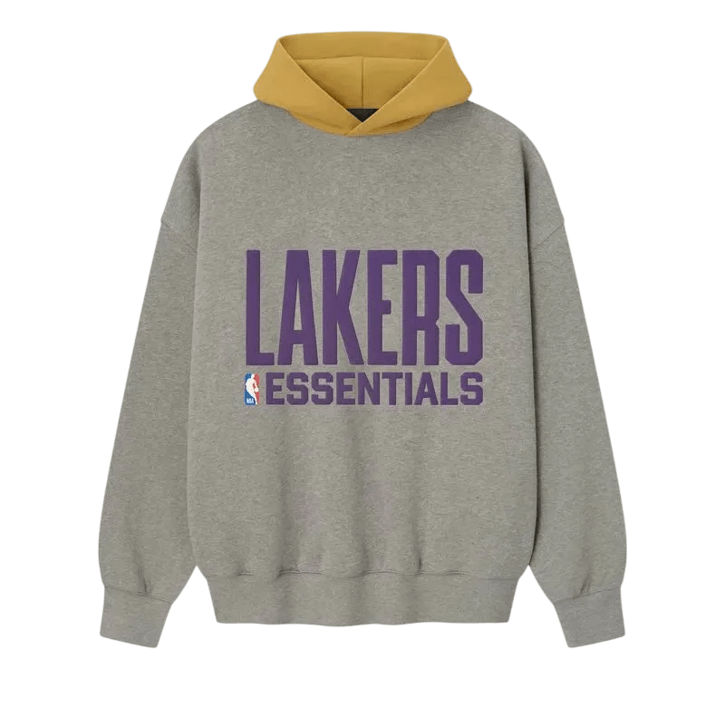 Fear of God Essentials Lakers Sport Hoodie Concrete Heather/Canyon - Im Your Wardrobe