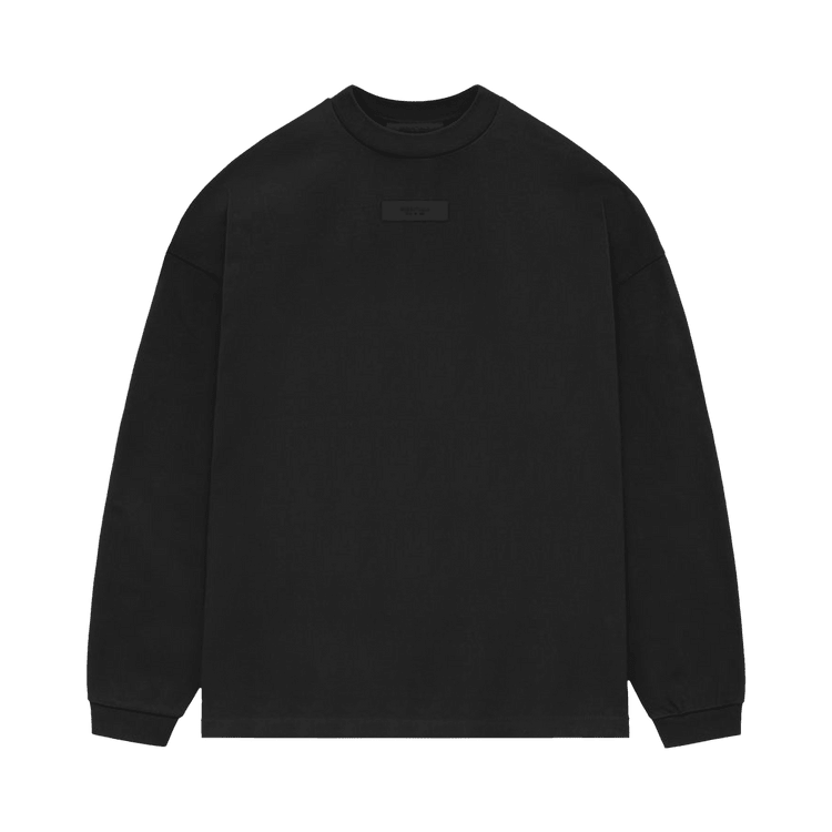 Fear of God Essentials Long-Sleeve Tee Black (SS24) - Im Your Wardrobe