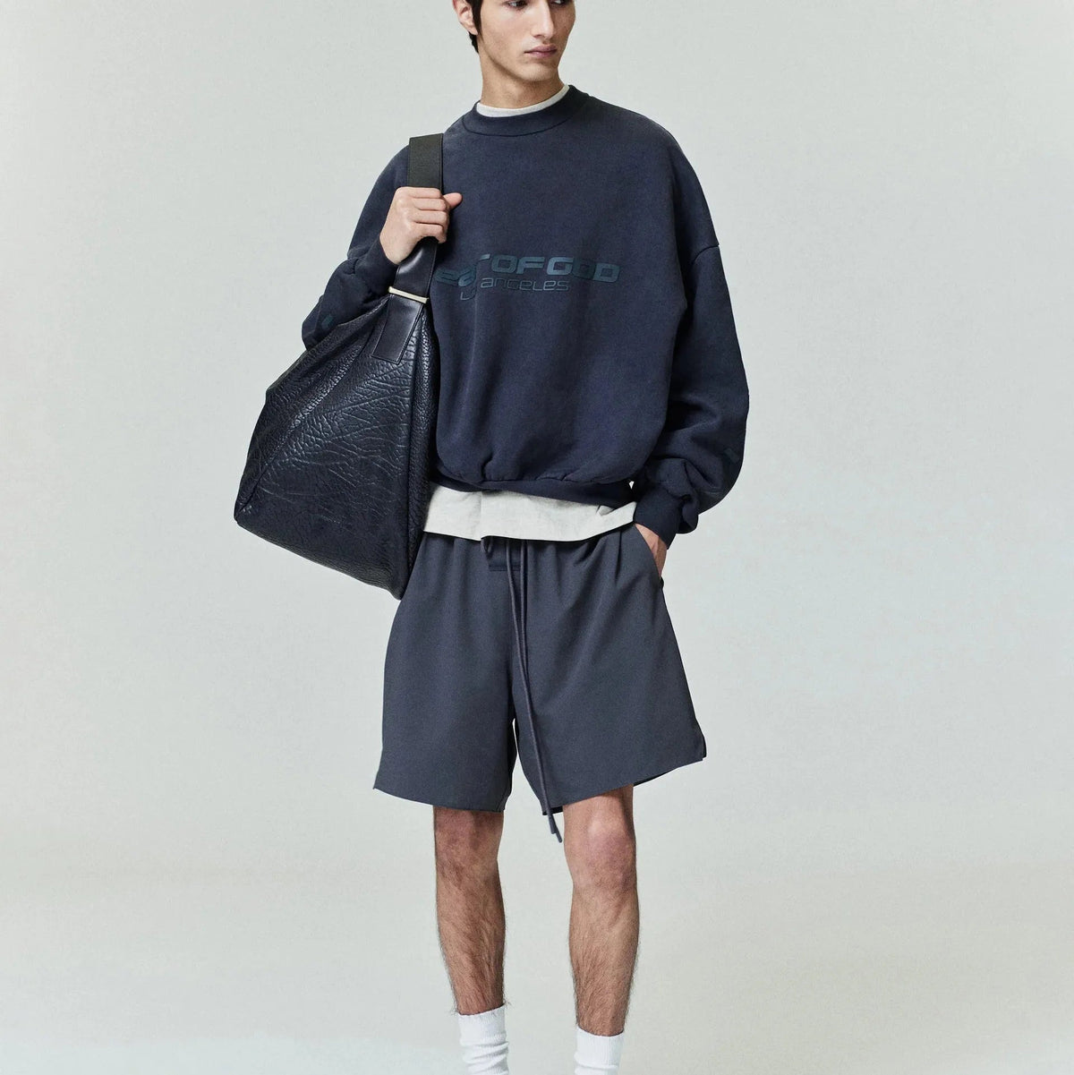 Fear of God Essentials Los Angeles Heavy Fleece Cropped Sweatshirt Vintage Black - Im Your Wardrobe