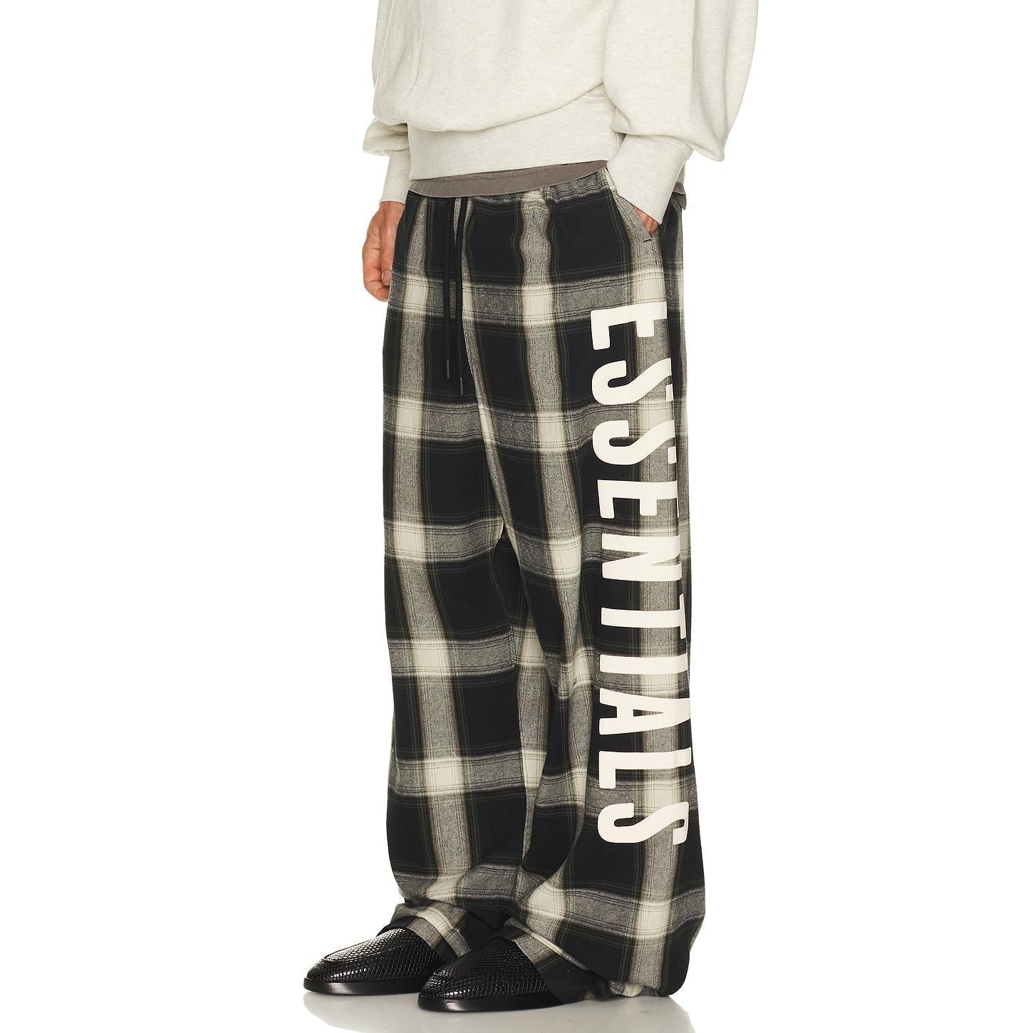 Fear of God Essentials Lounge Pant Iron Grey Plaid - Im Your Wardrobe