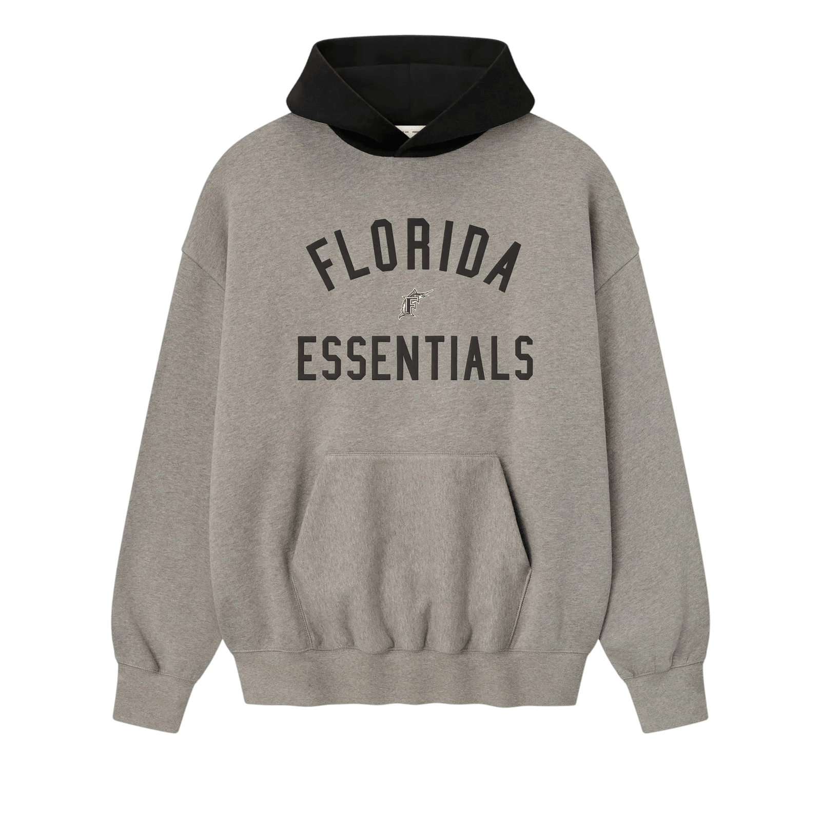 Fear of God Essentials Marlins Sport Hoodie Concrete Heather/Blk - Im Your Wardrobe