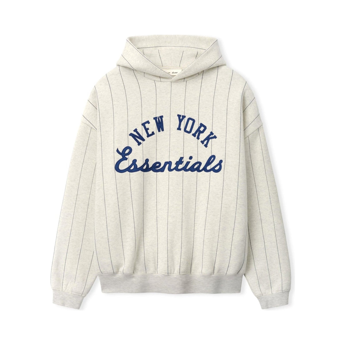 Fear of God Essentials Mets Sport Hoodie Oatmeal Heather W Dark Sapphire Pinstripes - Im Your Wardrobe