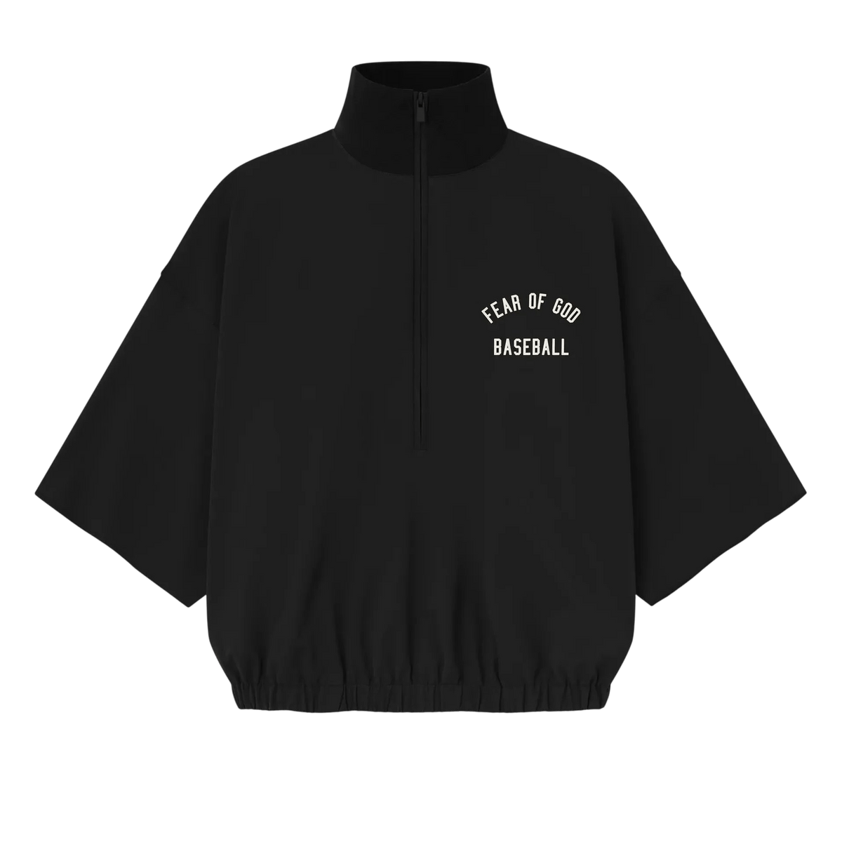 Fear of God Essentials MLB 3/4 Sleeve Half Zip Jacket Black - Im Your Wardrobe