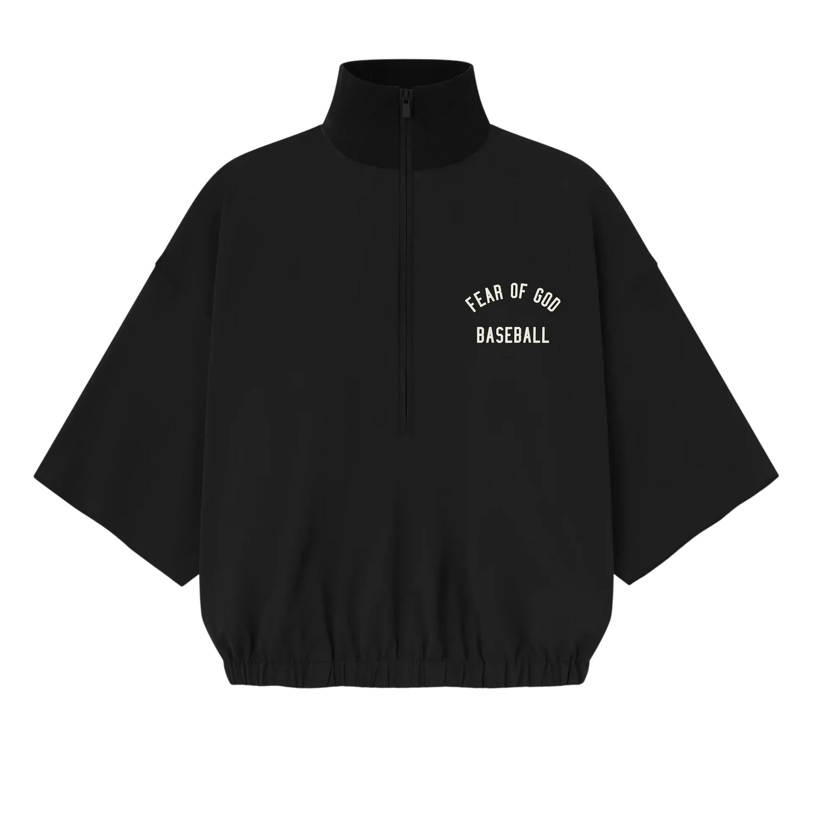Fear of God Essentials MLB 3/4 Sleeve Half Zip Jacket Black - Im Your Wardrobe