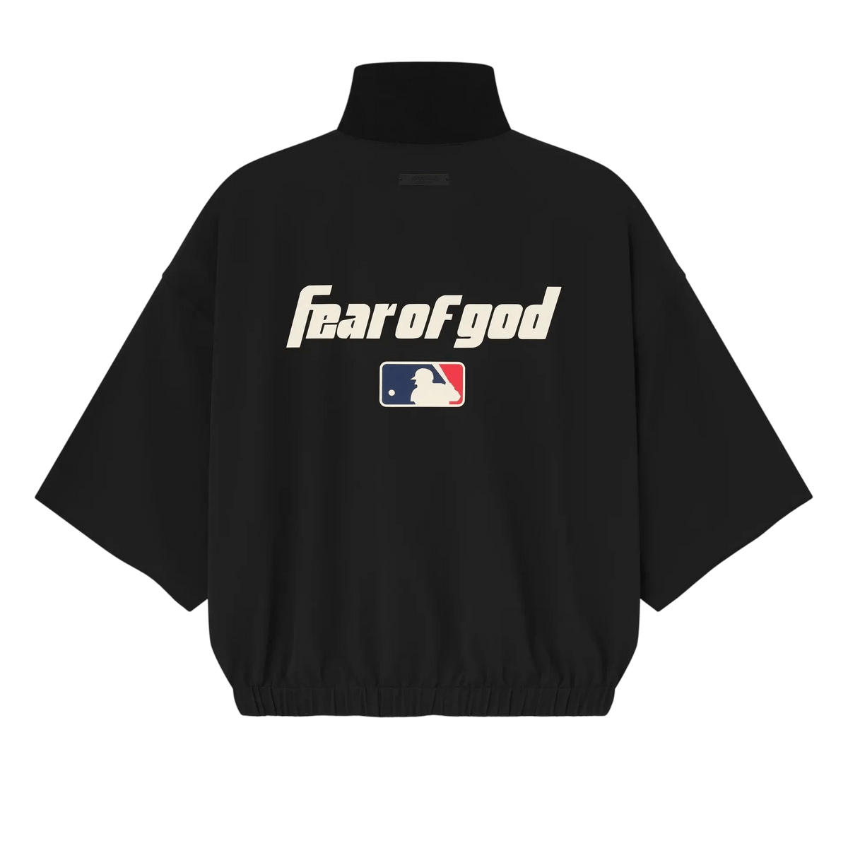 Fear of God Essentials MLB 3/4 Sleeve Half Zip Jacket Black - Im Your Wardrobe
