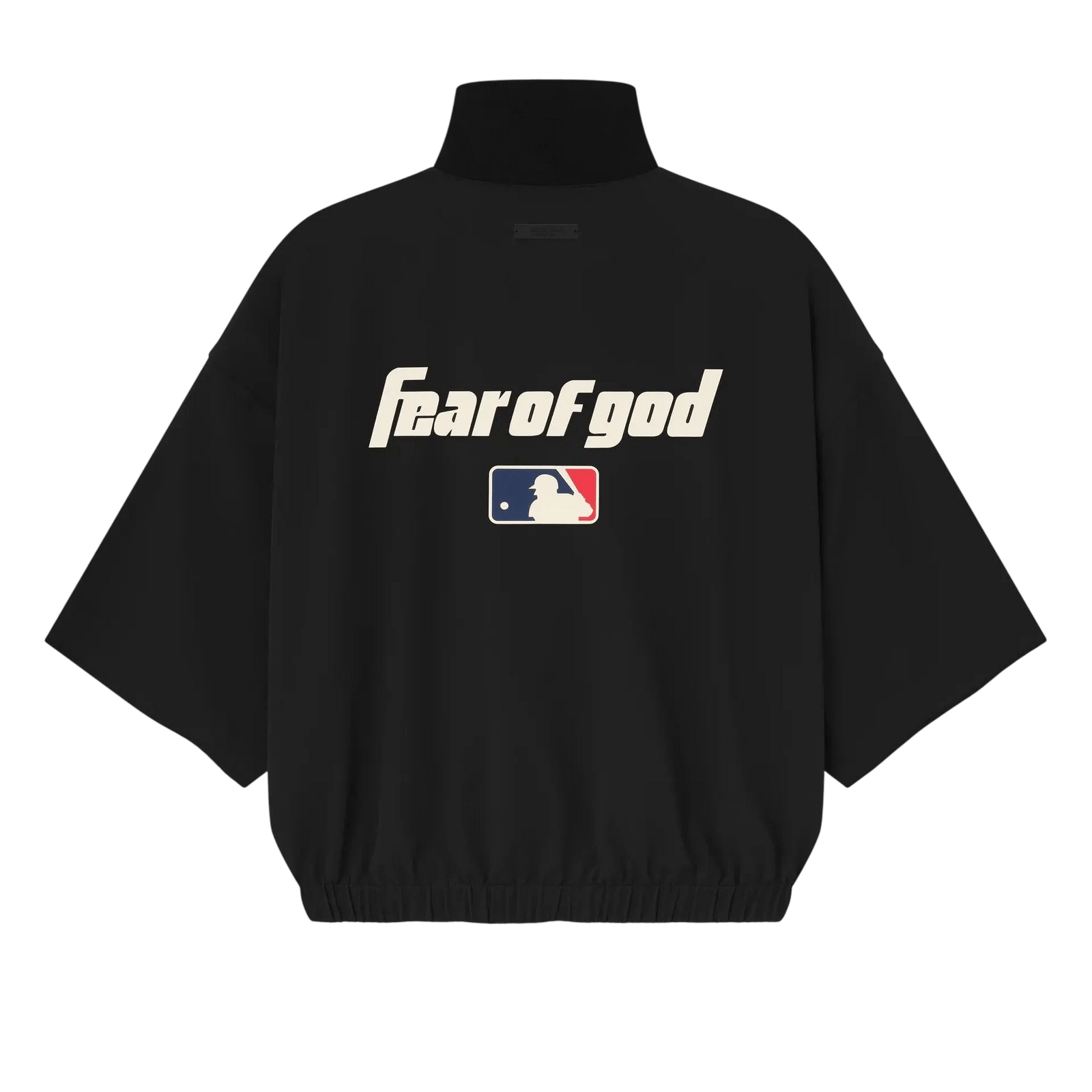 Fear of God Essentials MLB 3/4 Sleeve Half Zip Jacket Black - Im Your Wardrobe