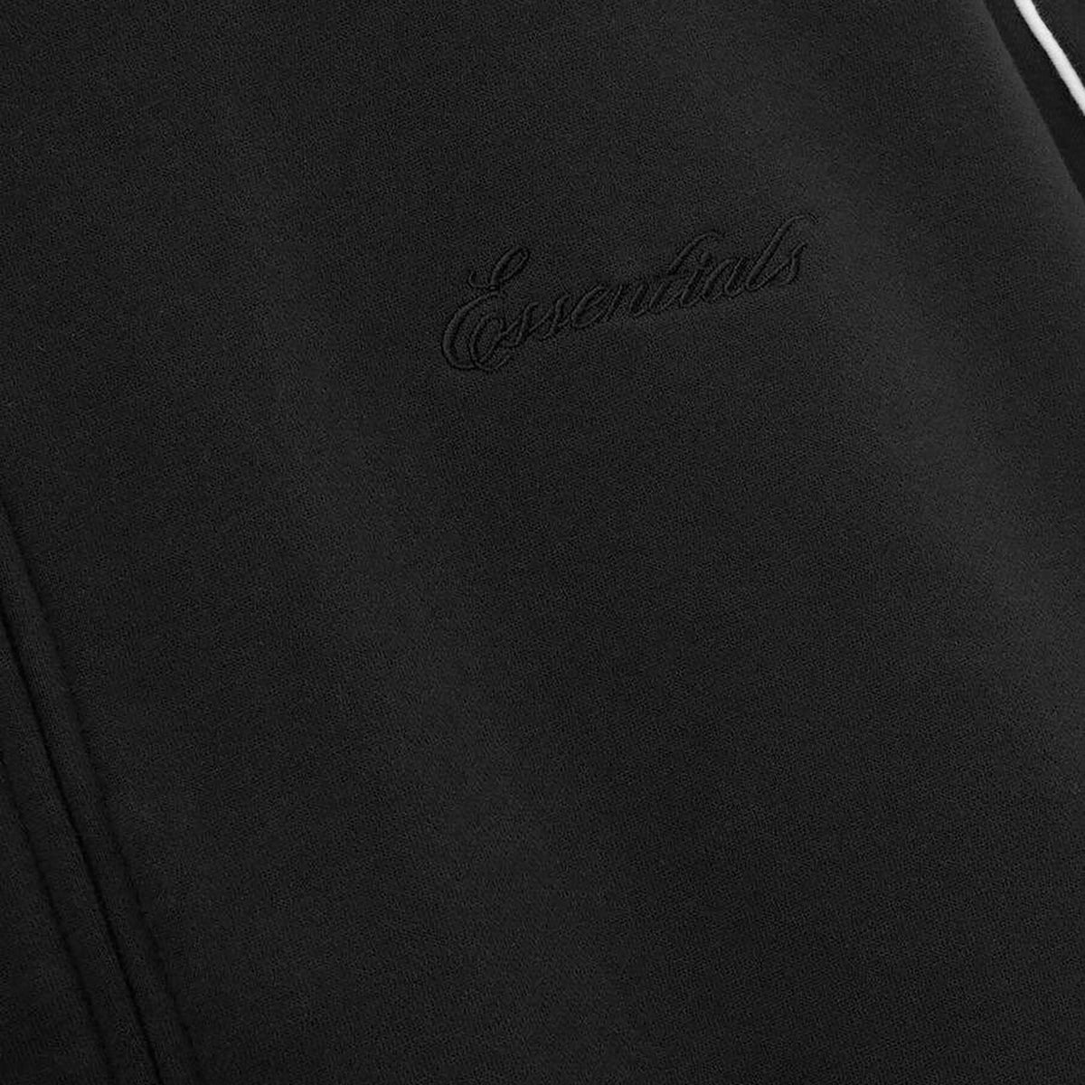 Fear of God Essentials Modern Track Jacket With Piping Jet Black/Cloud White (FW25) - Im Your Wardrobe