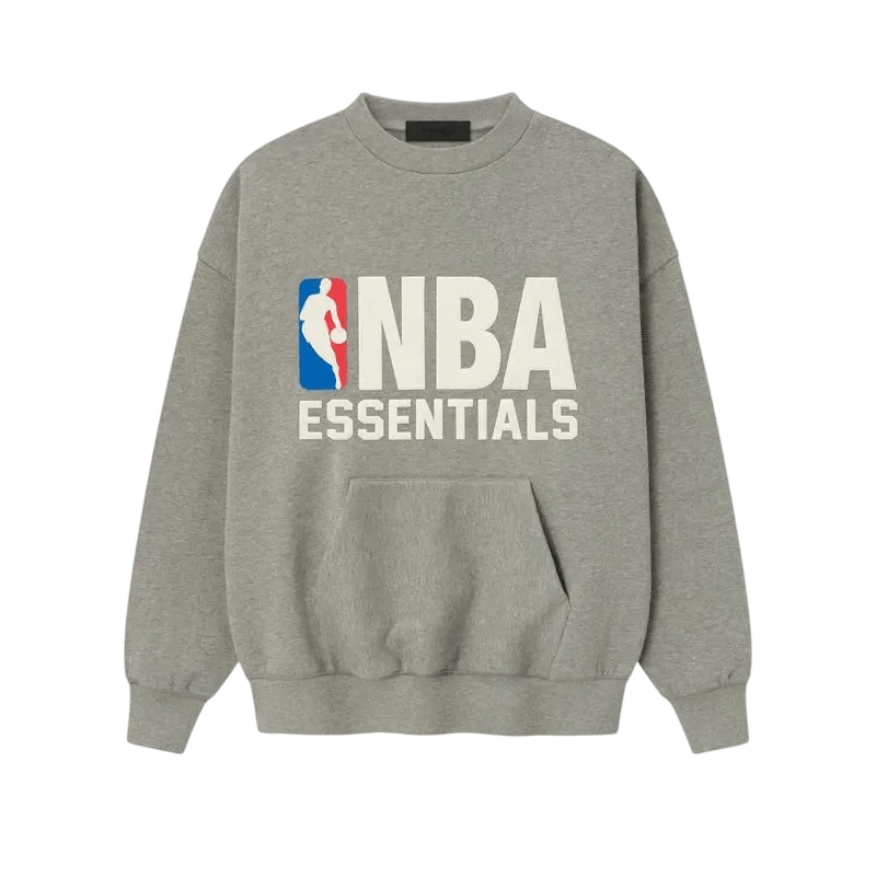 Fear of God Essentials NBA Sport Crewneck Concrete Heather - Im Your Wardrobe