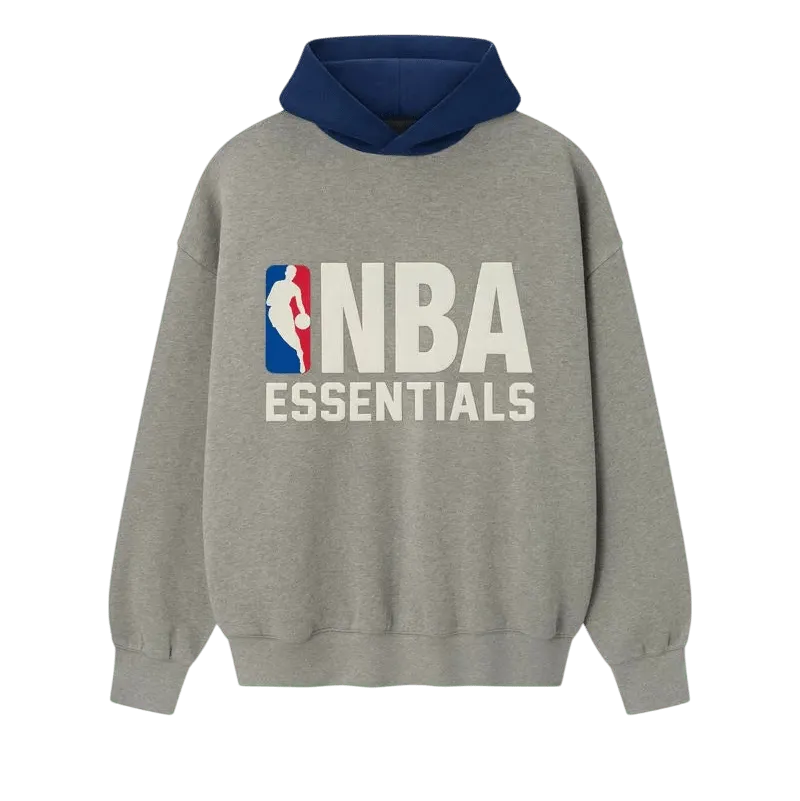 Fear of God Essentials NBA Sport Hoodie Concrete Heather/Estate Blue - Im Your Wardrobe