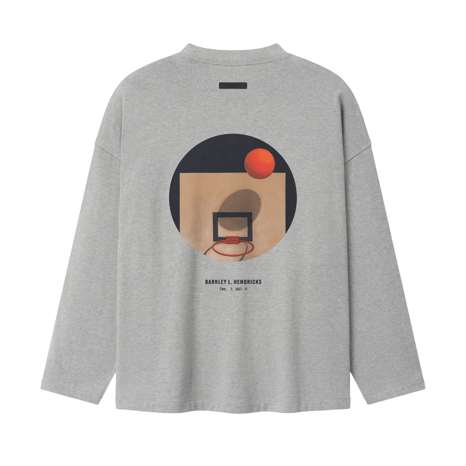 Fear Of God Essentials NBA X Barkley Hendricks Long Sleeve V - Neck Tee Concrete Heather - Im Your Wardrobe