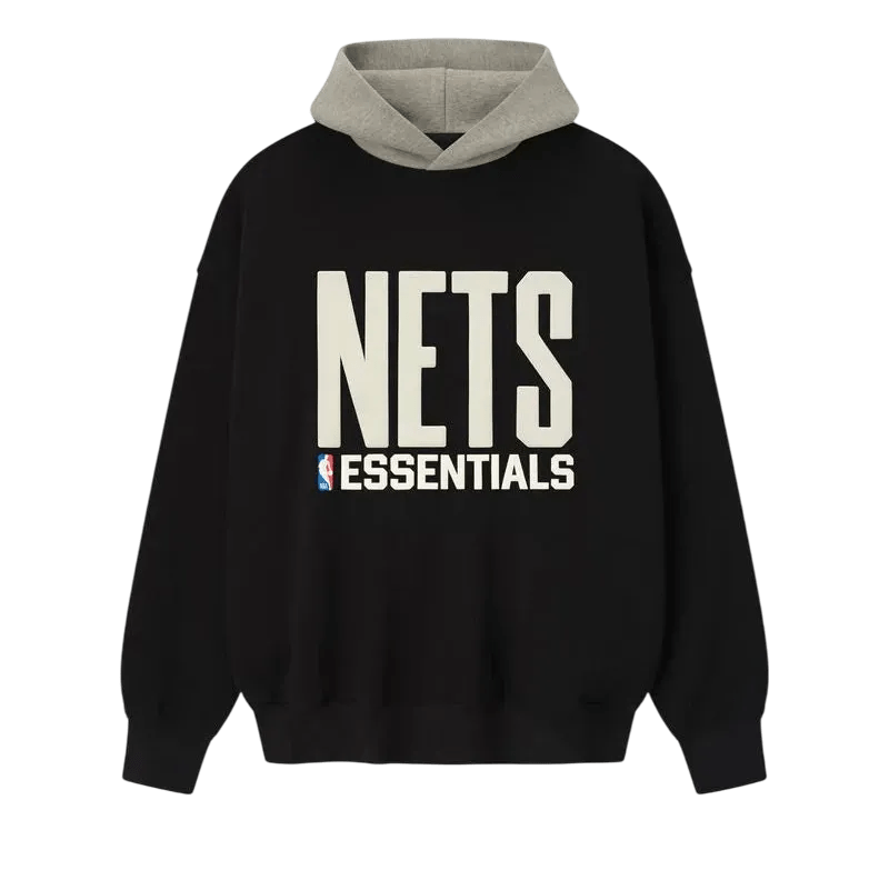 Fear of God Essentials Nets Sport Hoodie Black/Warm Heather - Im Your Wardrobe