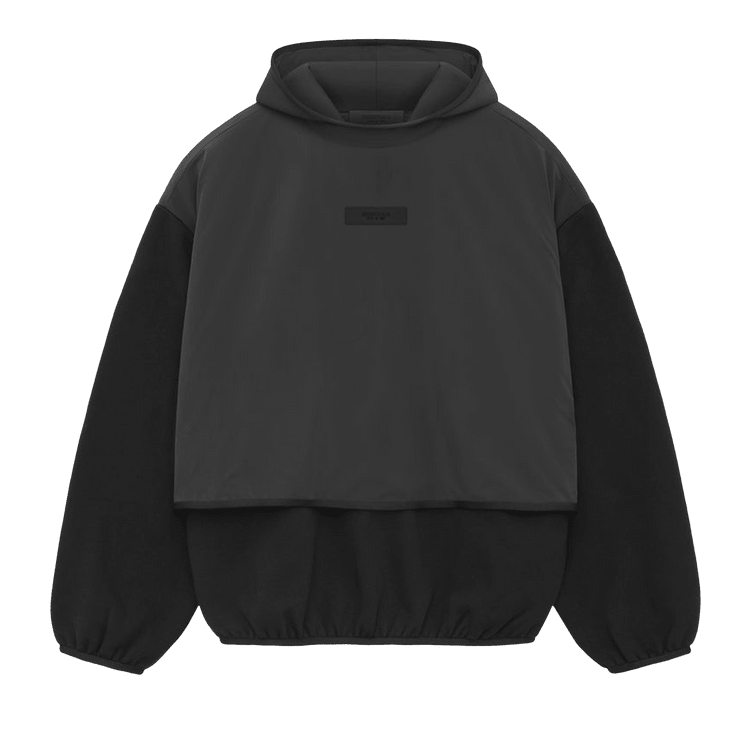 Fear of God Essentials Nylon Fleece Hooded Sweatshirt Black (SS24) - Im Your Wardrobe