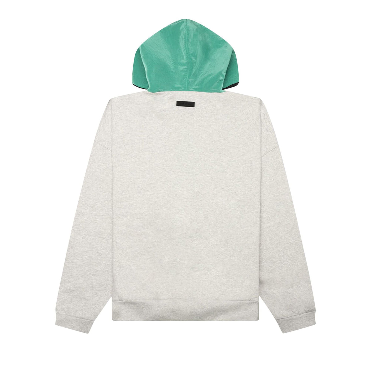 Fear of God Essentials Nylon Fleece Hoodie Light Heather Grey/Mint Leaf (SS24) - Im Your Wardrobe