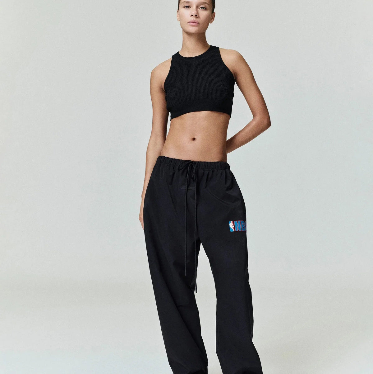 Fear of God Essentials Nylon NBA Tearaway Pant Black - Im Your Wardrobe