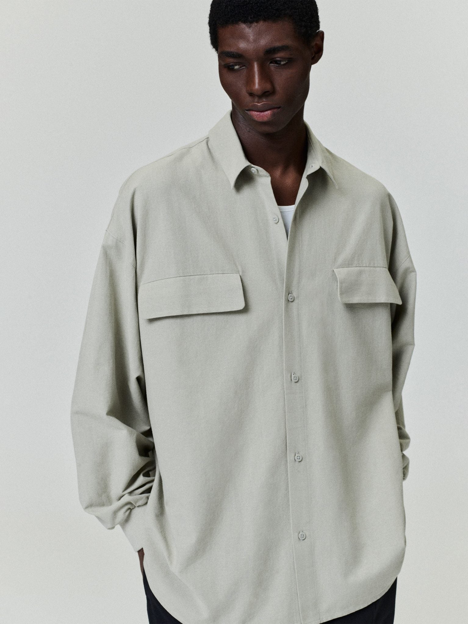 Fear of God Essentials Oxford Shirt Abbey Stone - Im Your Wardrobe