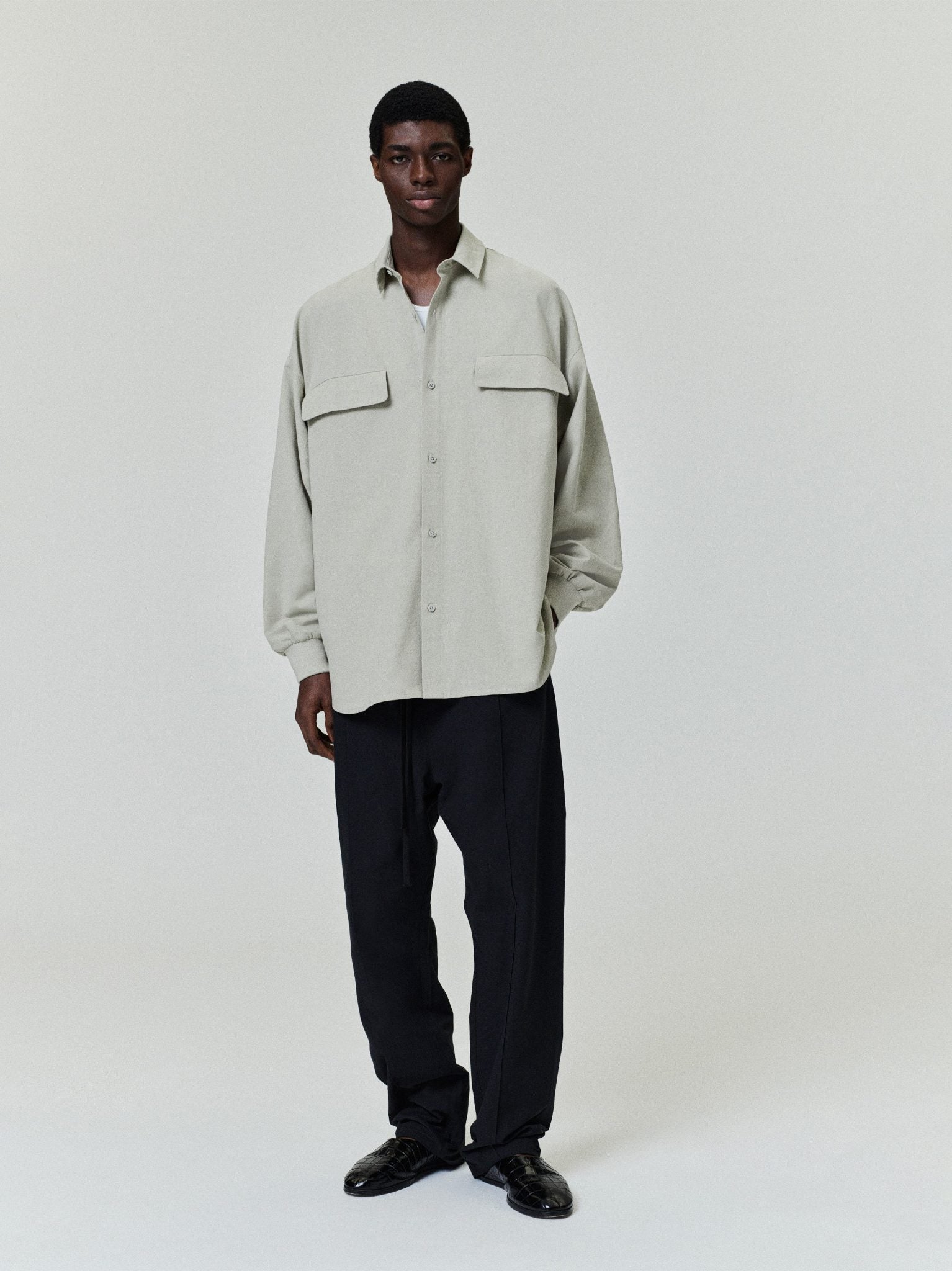 Fear of God Essentials Oxford Shirt Abbey Stone - Im Your Wardrobe
