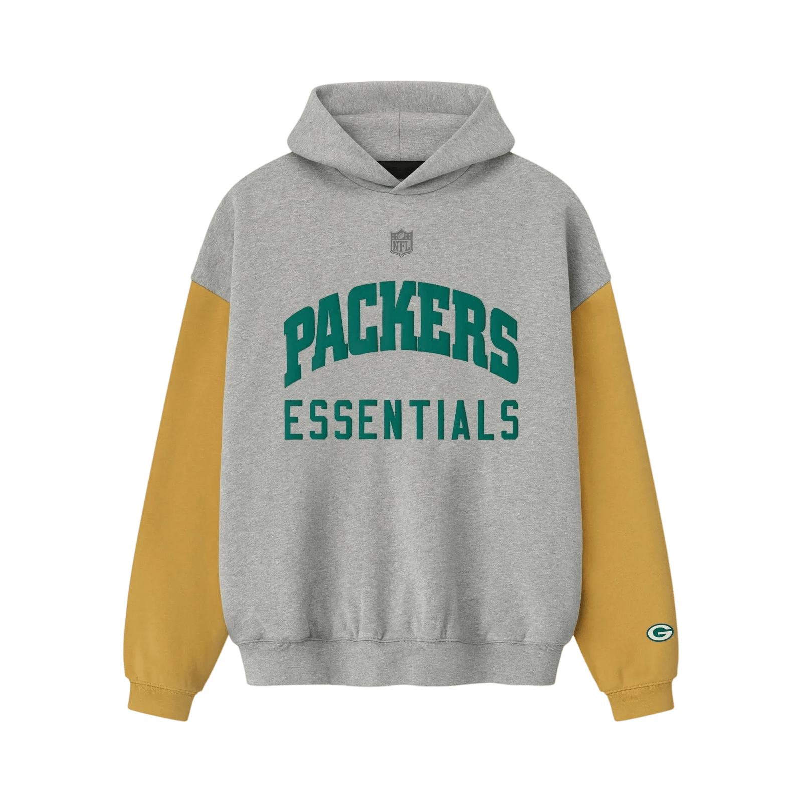 Fear of God Essentials Packers Sport Hoodie Concrete Heather/Canyon - Im Your Wardrobe